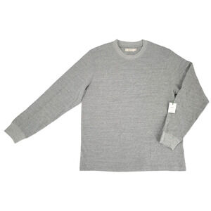 AE77 American Eagle Long Sleeve Crewneck Shirt Sz L Gray Textured Essential USA‎